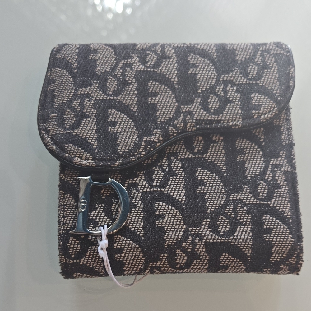 Dior Black and Tan Monogram Wallet